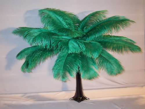 emerald green ostrich feathers