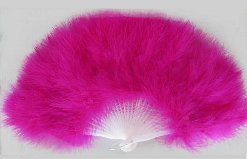 13pieces hot pink 80*45cm Large Burlesque Dance feather fan Bridal ...